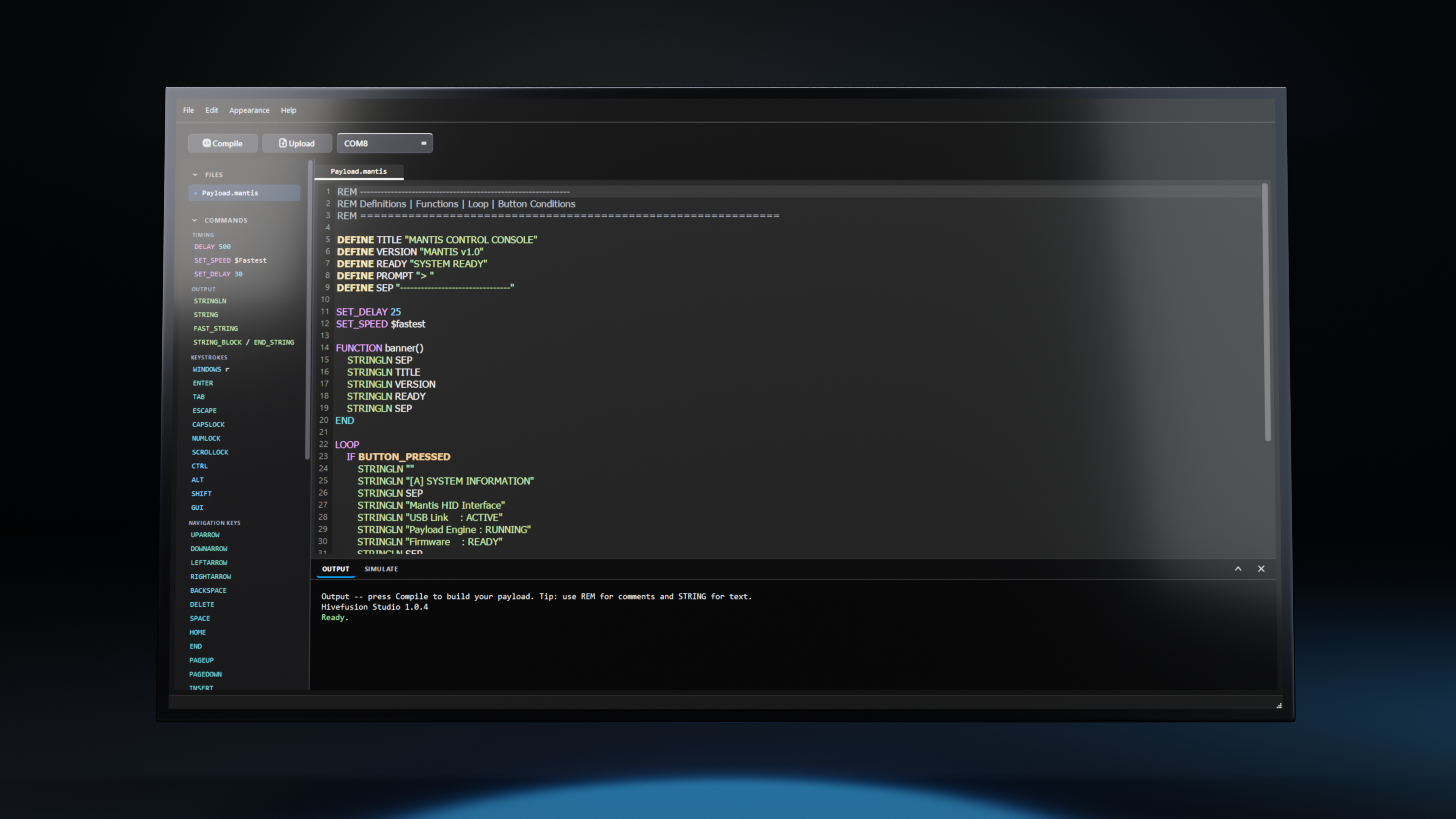 Karvi Studio compile and serial upload over COM port